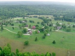 WS AERIAL DS ZI View of Appomattox Court House National Historical Park / Virginia, United States Stock Footage
