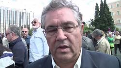 Communist-backed labour union protests austerity reforms News Clip