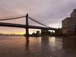  The Manhattan Bridge spanning the East river, New York, Manhattan, United States of America Stock Footage