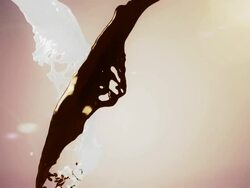 Choco And Milk on warm background Stock Footage