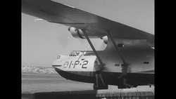 US Navy seaplane flies in early 1940s News Clip