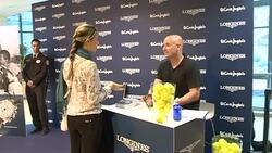 Promo act of the Longines brand in Madrid Stock Footage