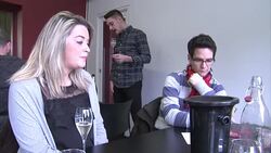 People on wine tasting tour at a winery News Clip