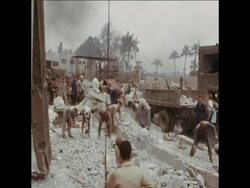 SYND 12/03/1970 THE ABU ZABAL SCRAP METAL PROCESSING PLANT IN OPERATION AS WORKMEN STILL CLEAR THE AFTERMATH OF THE ISRAELI BOMBING News Clip