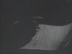 MS Academian Nikolsky drawing his "Ark of Victory", composer Shostakovich working on his 7th Symphony at home AUDIO / Leningrad, Russia Stock Footage