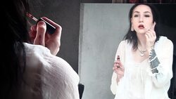 Lip Gloss in the Mirror Stock Footage