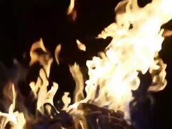 wood burning in slow motion Stock Footage