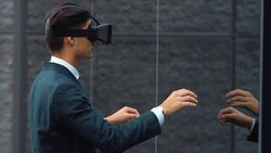 Reflections of Virtual Reality (slow motion) Stock Footage