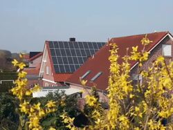 Solar panels on a roof Stock Footage