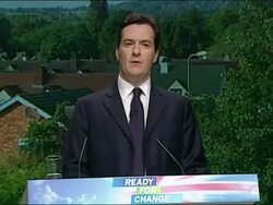 George Osborne, Shadow Chancellor, speech to The Conservative Party Conference 2009 Stock Footage