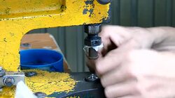 4k hammering button machine Stock Footage