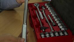 Engineer work with industrial part Stock Footage