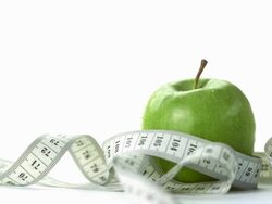HD: Green Apple With Measuring Tape Stock Footage