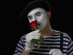 Mime Rose in Mouth 1 Stock Footage