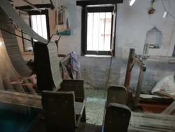 WS PAN Men weaving on looms / India Stock Footage