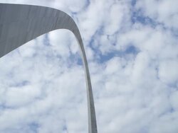 MS PAN View of St. Louis Gateway Arch / St. Louis, Missouri, United States Stock Footage