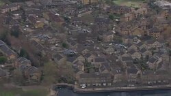 Aerials of Royal Navy Lynx helicopters over London News Clip