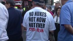 Anti-Iran 'No Nukes For Iran' Rally Protests NYC 2015 Stock Footage