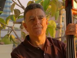 Jazz double bass player / AUDIO Stock Footage