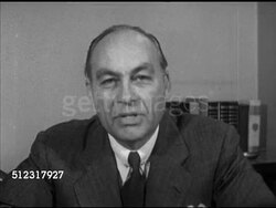 1952: GEORGE GALLUP:  INT MS George Gallup (1901-1984) sitting at desk, talking about Gallup polling voters, including farmers, steel workers, white collar workers, business executives, women. Instructional Video