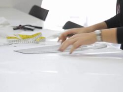 Fashion Designer working in studio Stock Footage