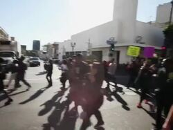 black shooting deaths protested in Hollywood Stock Footage