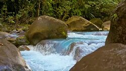 SLO MO Rapids on the Rio Celeste Stock Footage