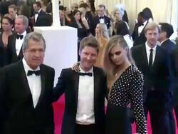 Cara Delevingne at "PUNK: Chaos To Couture" Costume Institute Gala Stock Footage