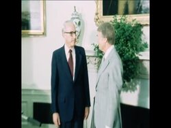 UPITN 18 6 77 PRESIDENT CARTER MEETS  ETHIOPIA AMBASSADOR HUMMEL Instructional Video