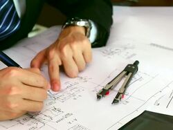 HD:Hand checking drawing work. Stock Footage