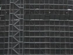 Coliseum renovation, covered by scaffolding Stock Footage