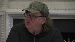 Documentary maker Michael Moore holds a press conference to discuss 'Where To Invade Next' Instructional Video