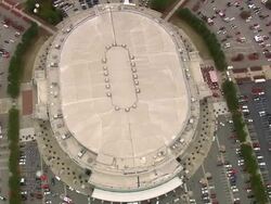 WS AERIAL ZI View of Carter Finley Stadium - during game / North Carolina, United States Stock Footage