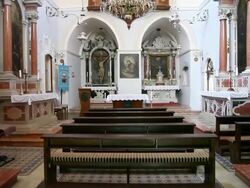 Nave in the Franciscan monastery of Our Lady of Mercy, Visovac island, Krka National Park Stock Footage