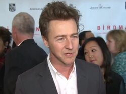 INTERVIEW - Edward Norton at "Birdman Or The Unexpected Virtue Of Ignorance" New York Film Festival Premiere Presented By Fox Searchlight Pictures Stock Footage
