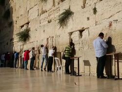 Believers Flock To Jerusalem To Pray At The Wailing Wall Stock Footage