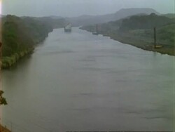 T/L ships in Panama canal, goes to dark, WA, Panama. Stock Footage