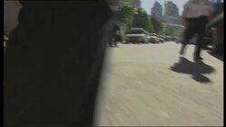 Point of view walking at Ground Zero News Clip