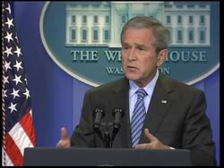 President Bush briefing before his summer break News Clip
