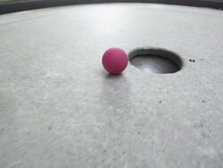 SLOW MOTION: Miniature Golf Ball Stock Footage