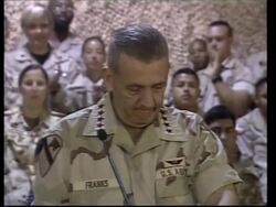 US defence Sec speaks at CentCom, adds shots of meeting troops News Clip