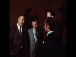 SYND  9-2-73 KING HUSSEIN OF JORDAN MEETS AMERICAN CONGRESSMEN News Clip