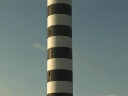 MS TU Shot of lighthouse / Ilha dos Lencois, Maranhao, Brazil Stock Footage