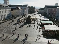 WS Market Square of city / Karlsruhe, Baden-Wurttenberg, Germany      Stock Footage