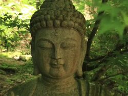 CU Shot of Ksitigarbha and its sounds at Mount Mitoku, National Treasures / Misasa, Tottori Prefecture, Japan  Stock Footage