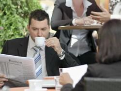 HD: Businessman On A Coffee Break Stock Footage