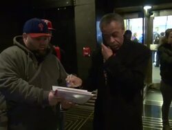 Reverend Al Sharpton enters the NBC Building 02/27/12 Stock Footage