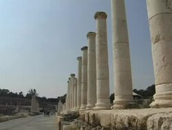Roman Road with Pillars Stock Footage