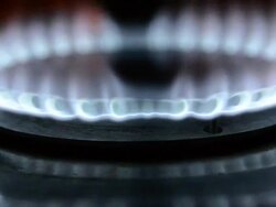 Gas burner on close up Stock Footage