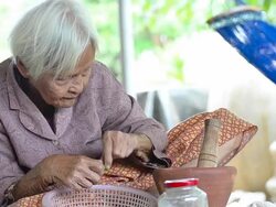 Senior Asian woman Stock Footage